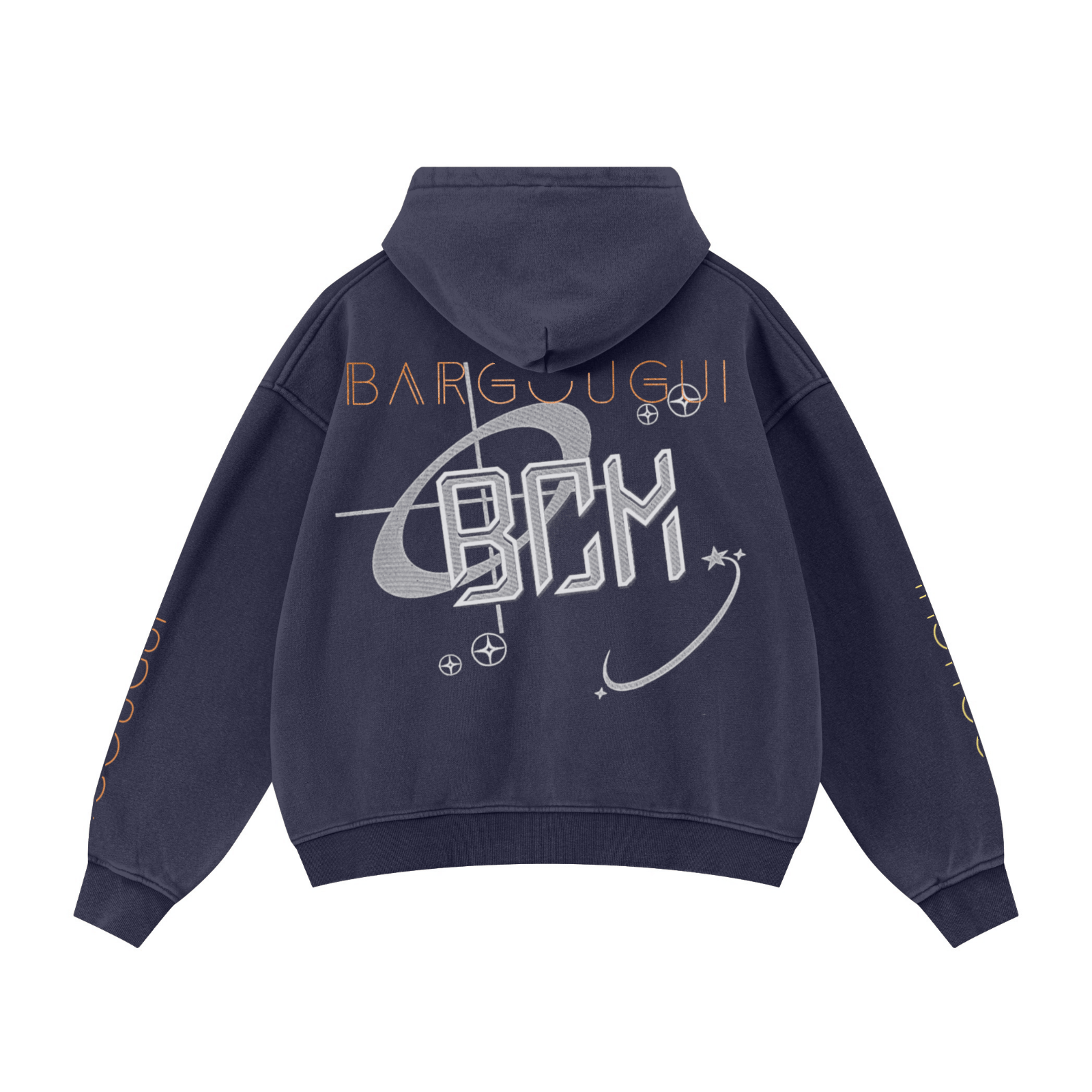 355GSM Drop Shoulder Heavyweight Washed Fleece Hoodie Vintage Royal Blue