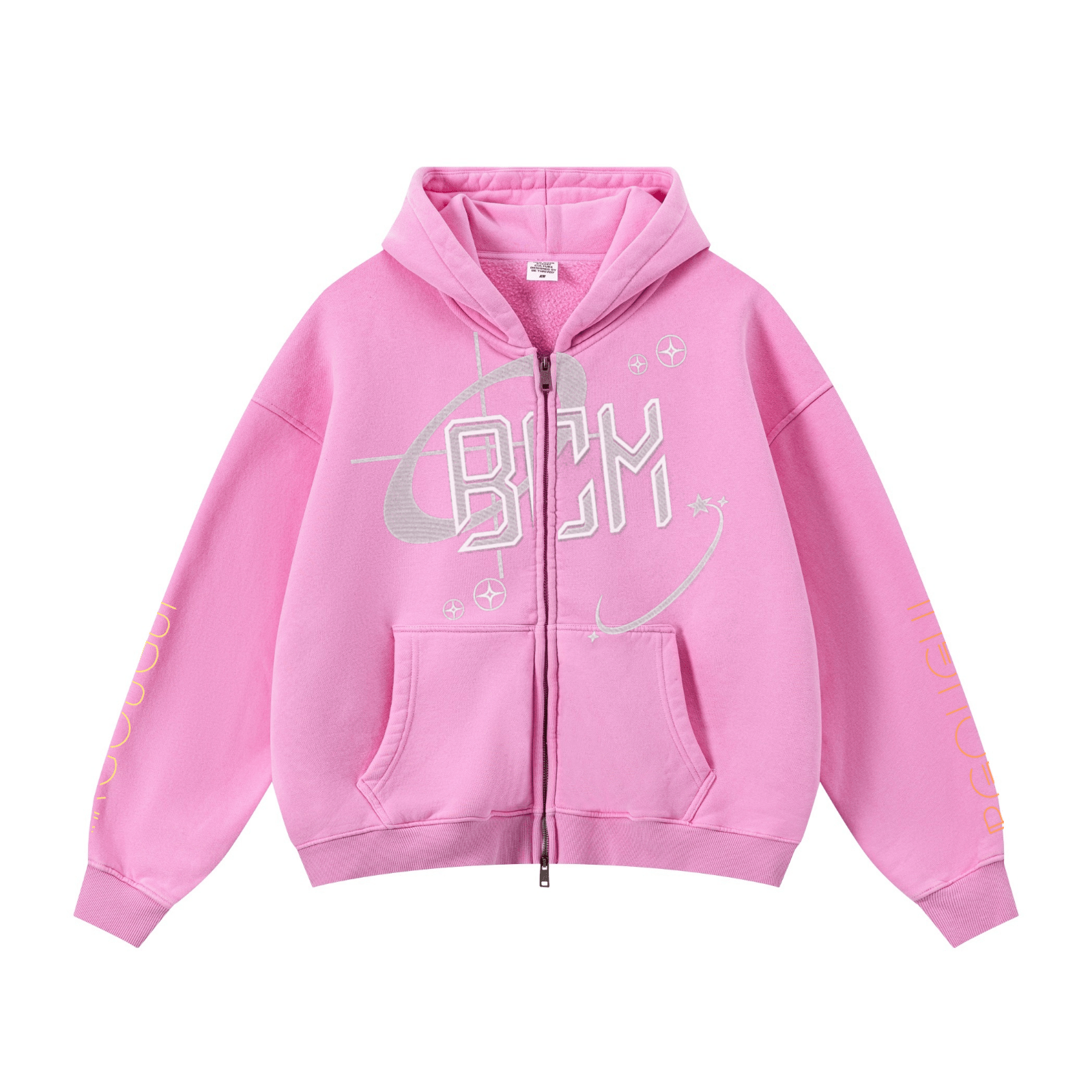 355GSM Drop Shoulder Heavyweight Washed Fleece Hoodie Vintage Peach Pink