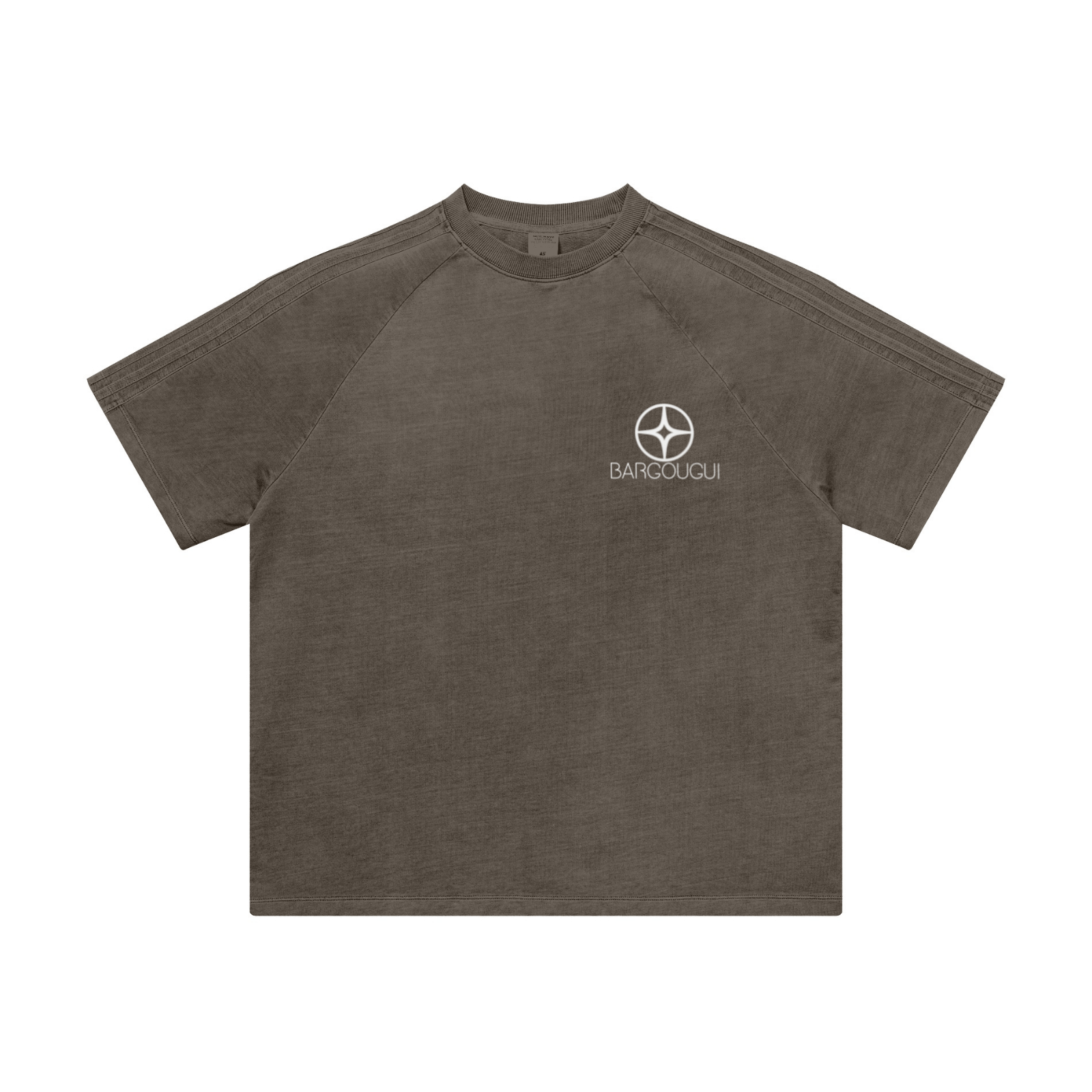 250GSM Vintage Wash Cotton Sweatshirt-Tee Coffee Brown