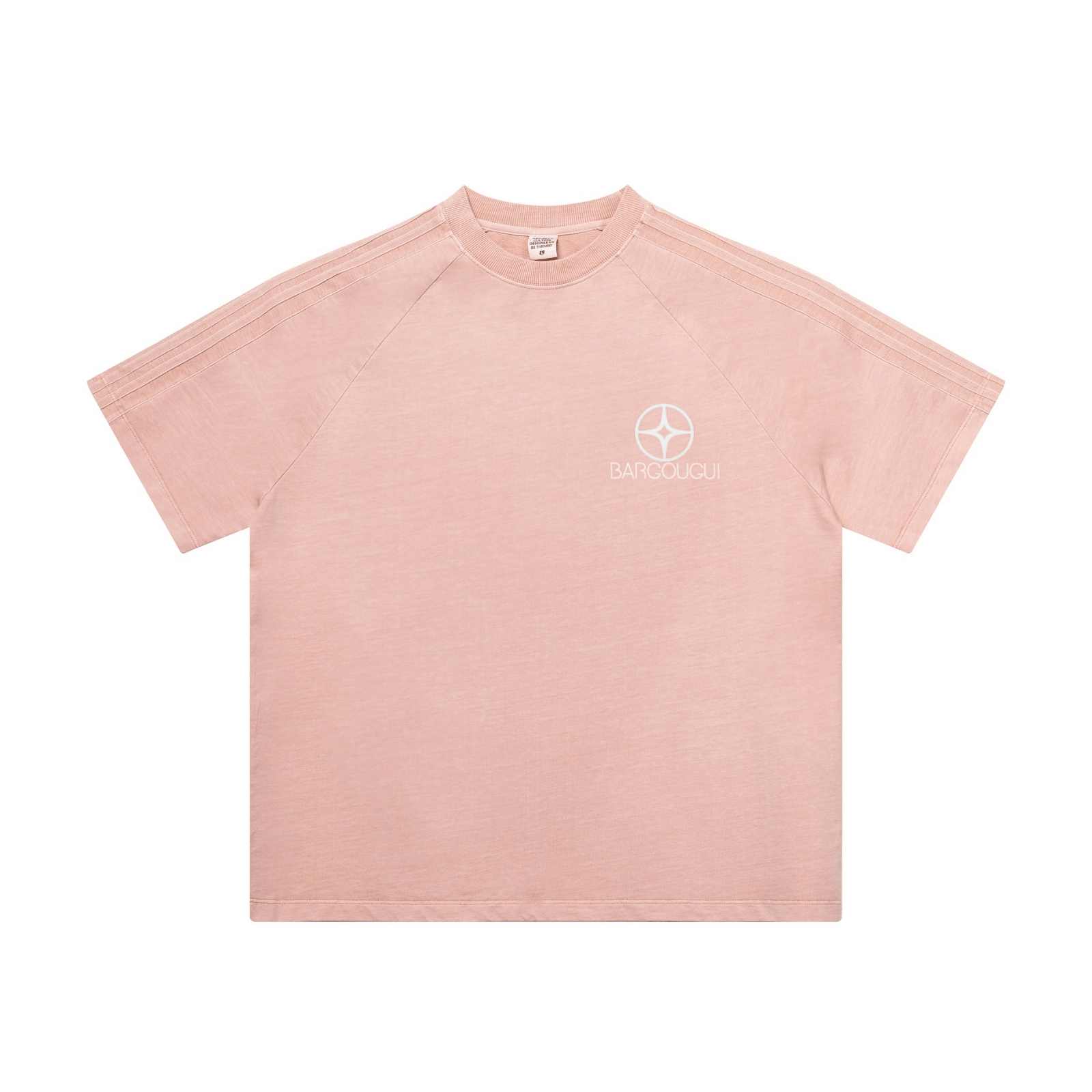 250GSM Vintage Wash Cotton Sweatshirt-Tee Nude Pink