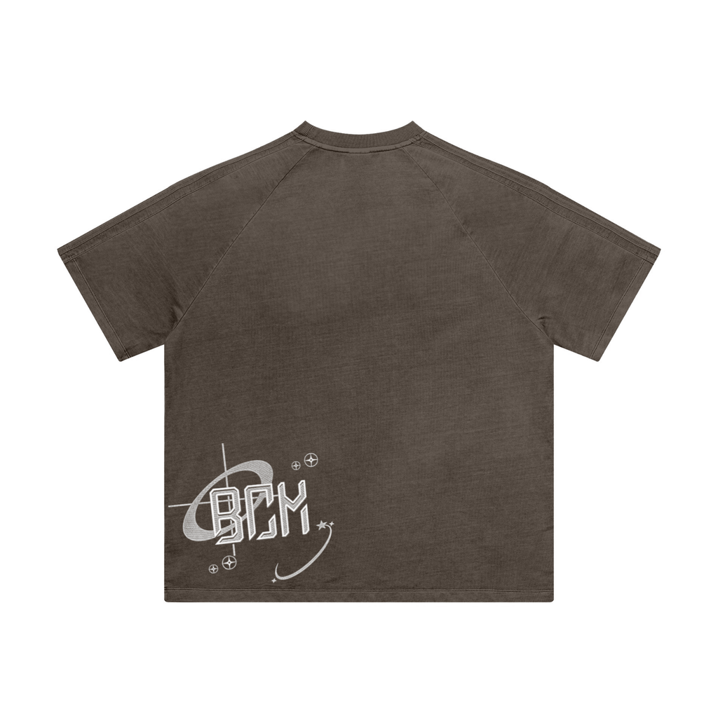 250GSM Vintage Wash Cotton Sweatshirt-Tee Coffee Brown