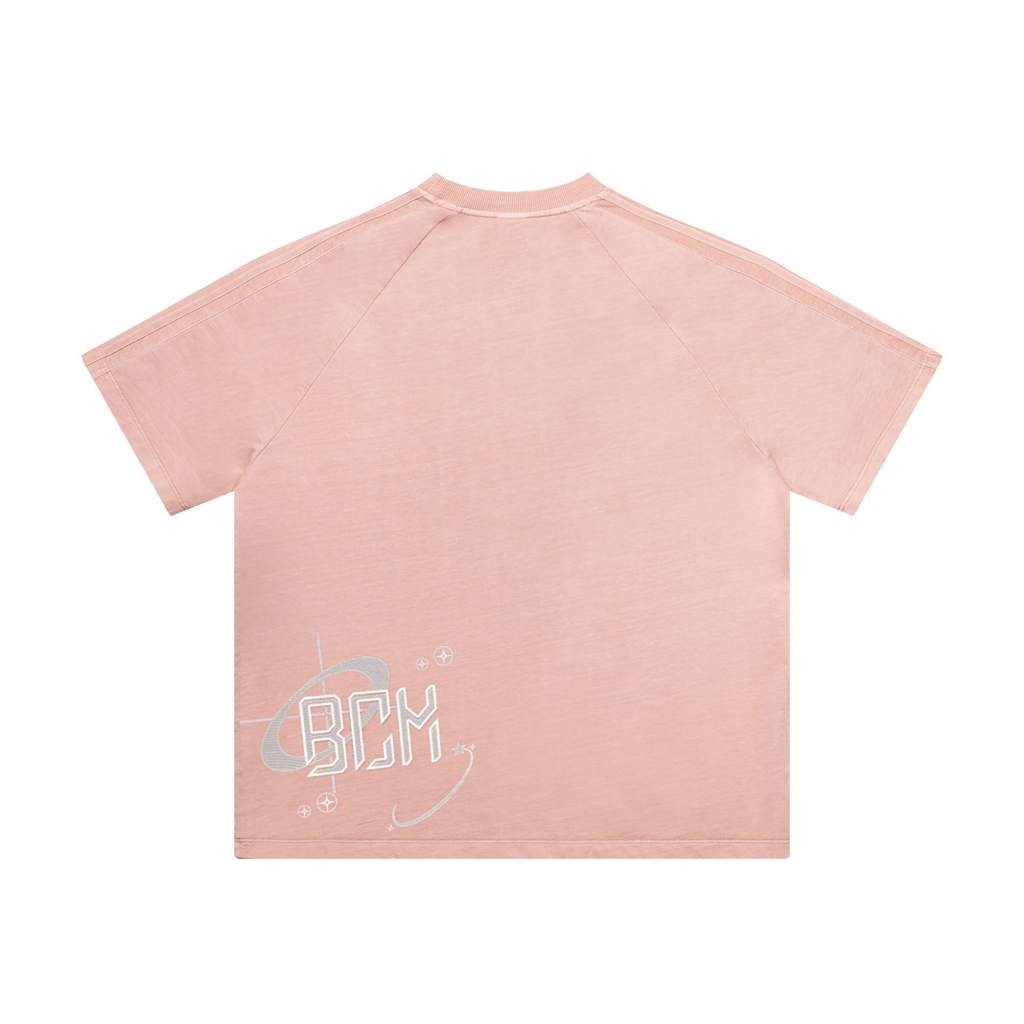 250GSM Vintage Wash Cotton Sweatshirt-Tee Nude Pink