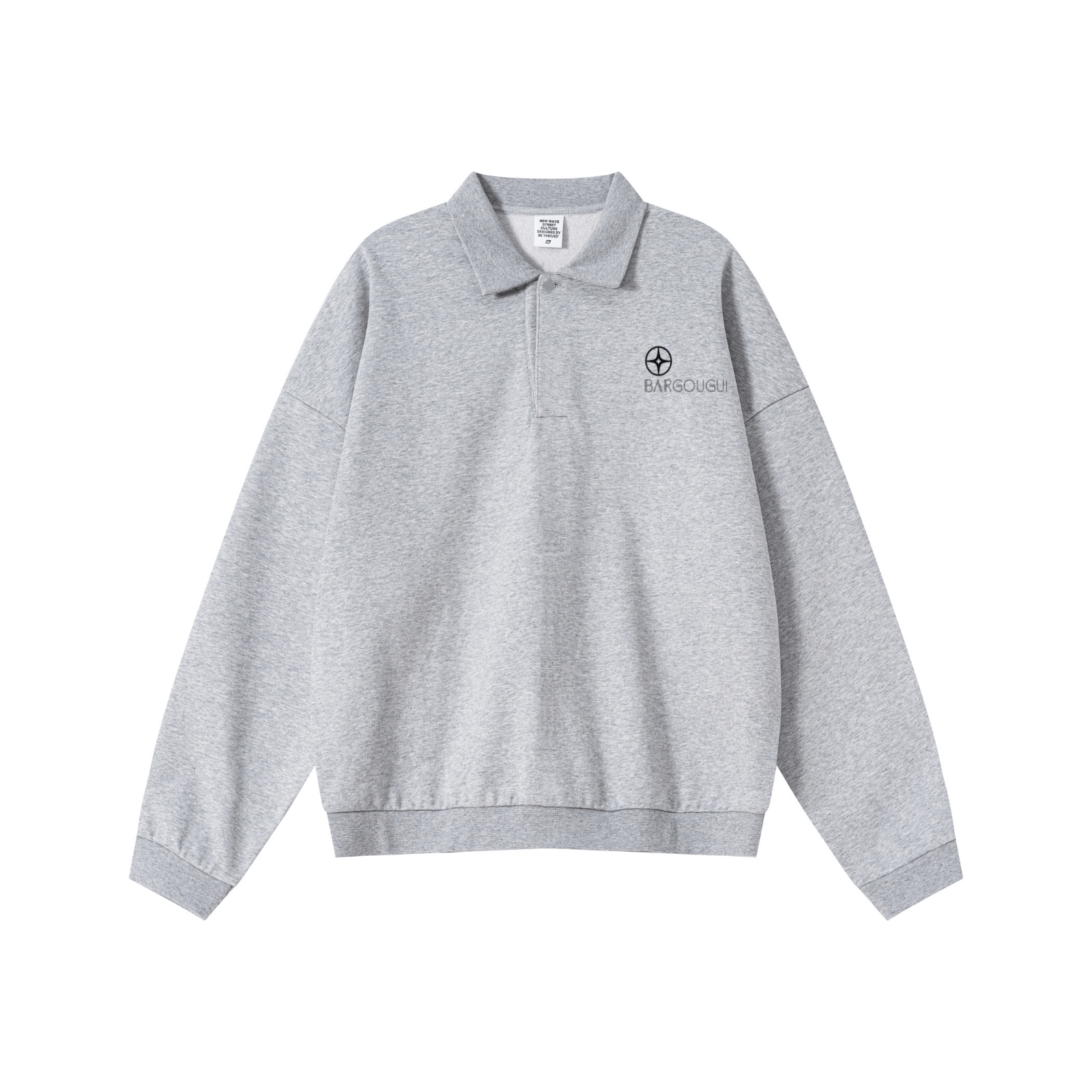 445GSM Baroque Fleece “Beef-Belly” Sweatshirt  Heathered Grey