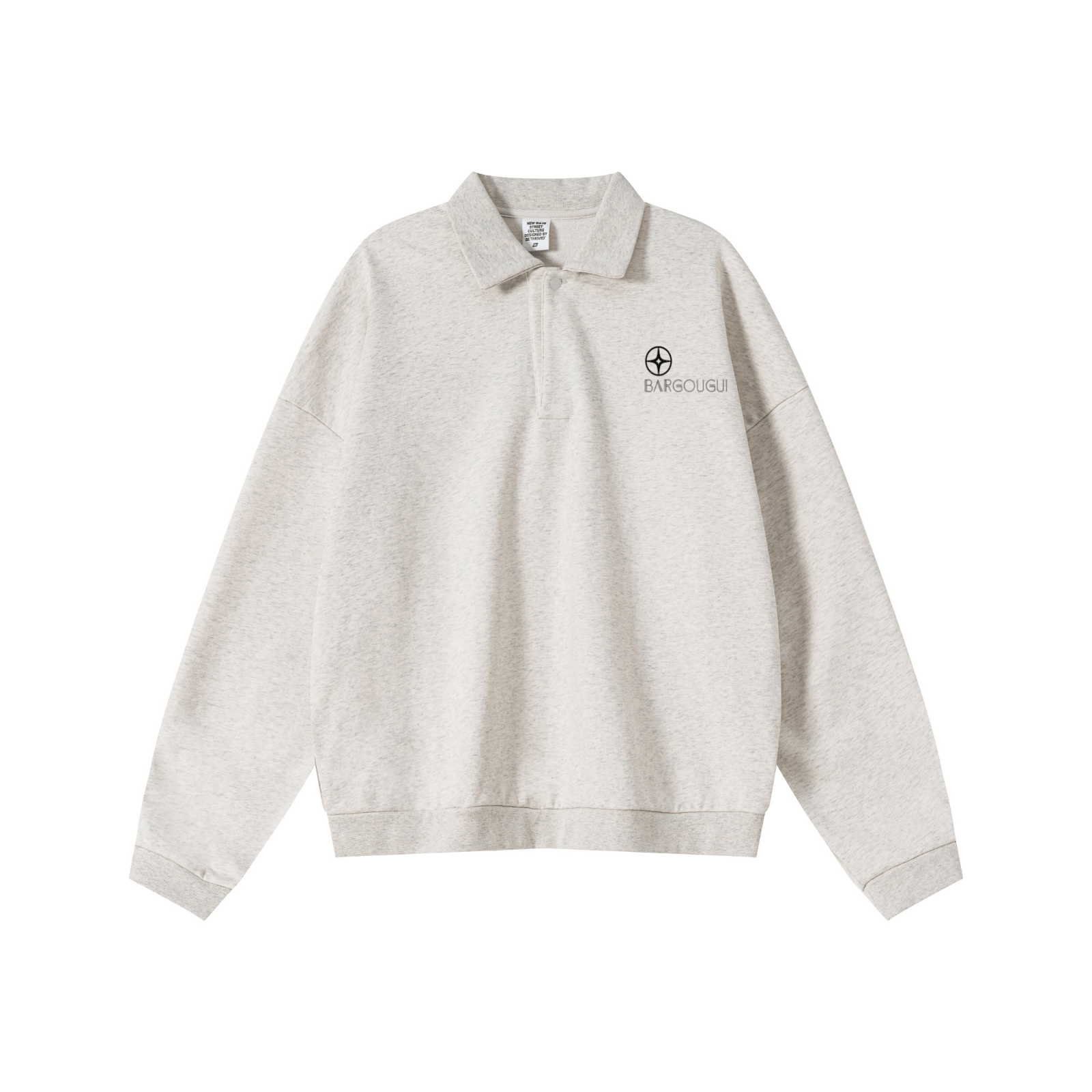 445GSM Baroque Fleece “Beef-Belly” Sweatshirt  Oatmeal Grey