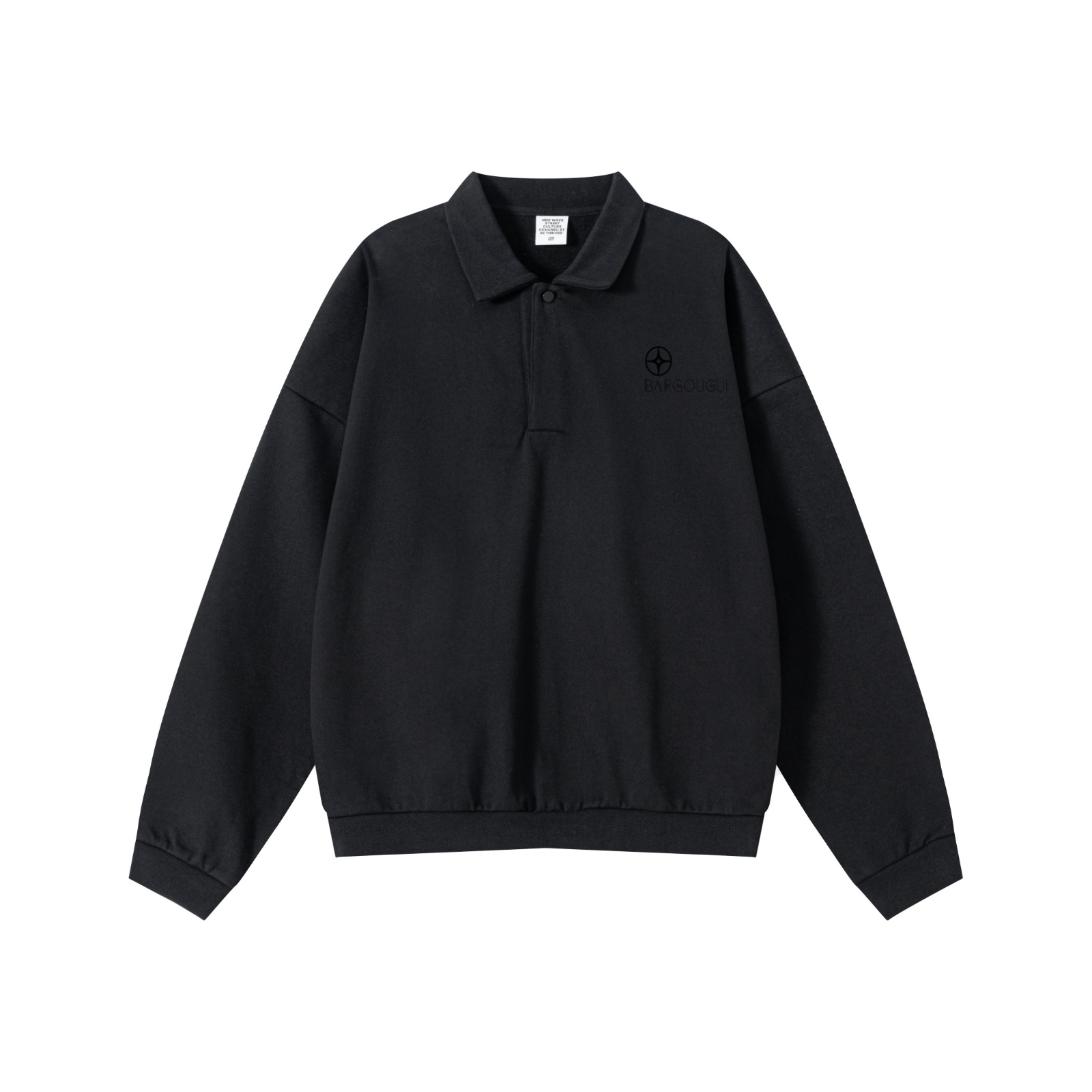 445GSM Baroque Fleece “Beef-Belly” Sweatshirt  Black