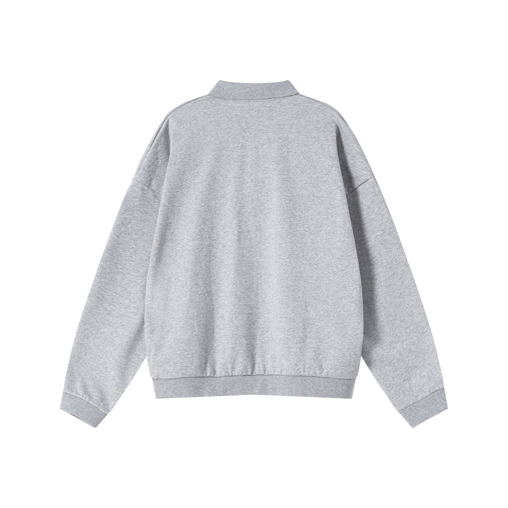 445GSM Baroque Fleece “Beef-Belly” Sweatshirt  Heathered Grey
