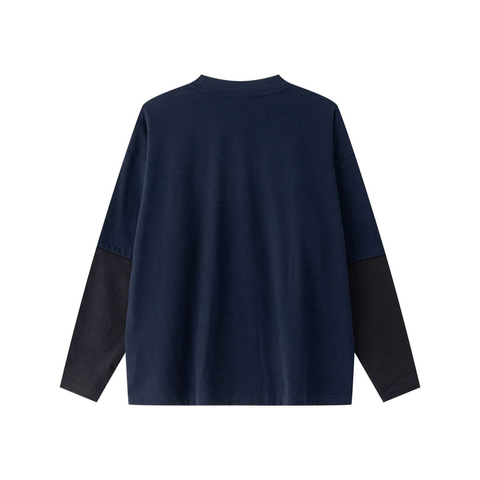 320GSM Lightweight Thermal Fabric & Relaxed Drape Fit Raglan Contrast Sweatshirt Navy Blue/Black