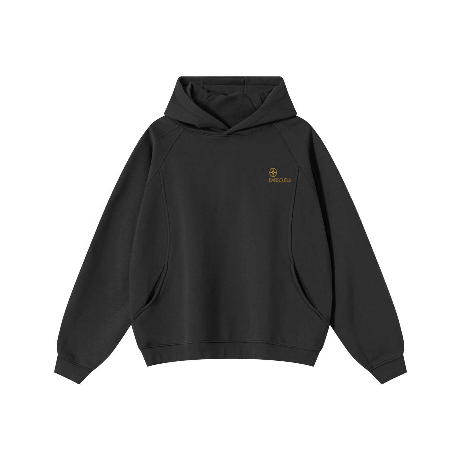 340GSM Urban Outdoor Fleece Zip Hoodie with Integrated Windproof Mask Black