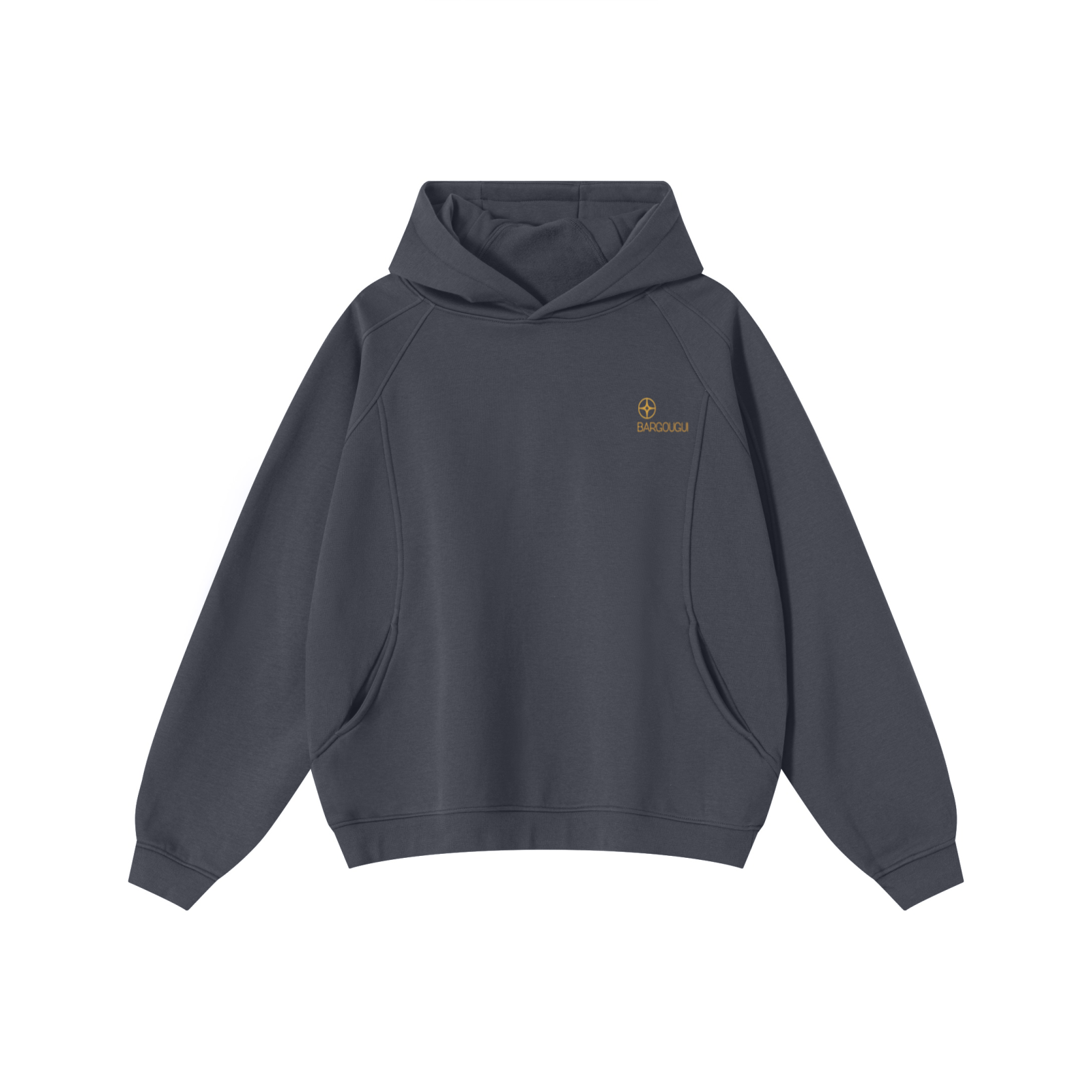 340GSM Urban Outdoor Fleece Zip Hoodie with Integrated Windproof Mask Dark Grey