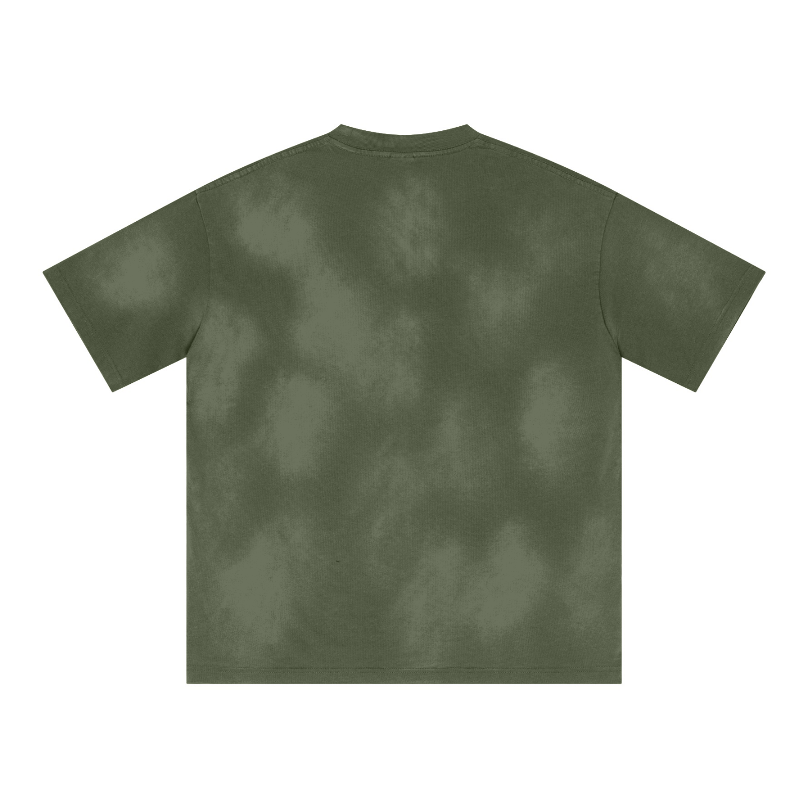 285GSM Crewneck Drop-Shoulder T-Shirt with Monkey-Wash Finish Army Green