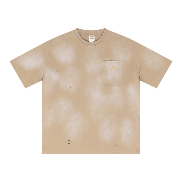 285GSM Crewneck Drop-Shoulder T-Shirt with Monkey-Wash Finish Khaki