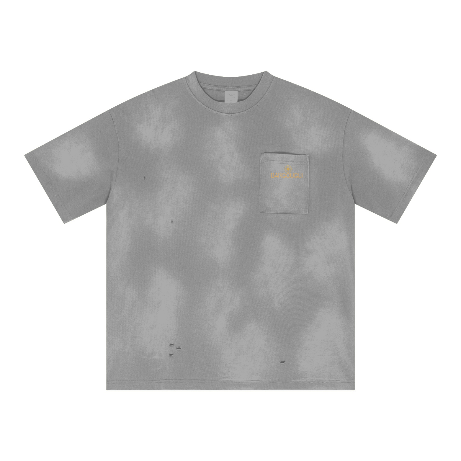 285GSM Crewneck Drop-Shoulder T-Shirt with Monkey-Wash Finish Mid Gray